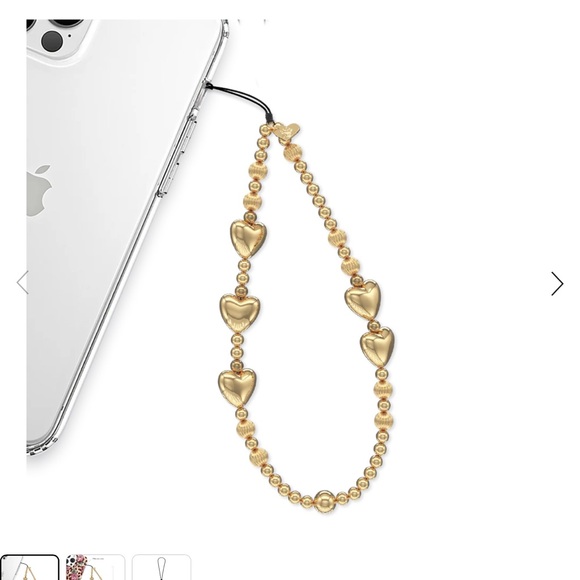 Velvet Caviar Accessories - Velvet Caviar Gold Metallic Heart Phone Charm